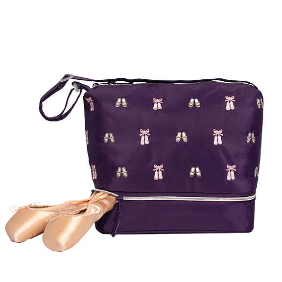 Horizon Dance 5602 Daisy Embroidered Ballet and Tap Dance Small Gear Tote Bag with Shoe Compartment 