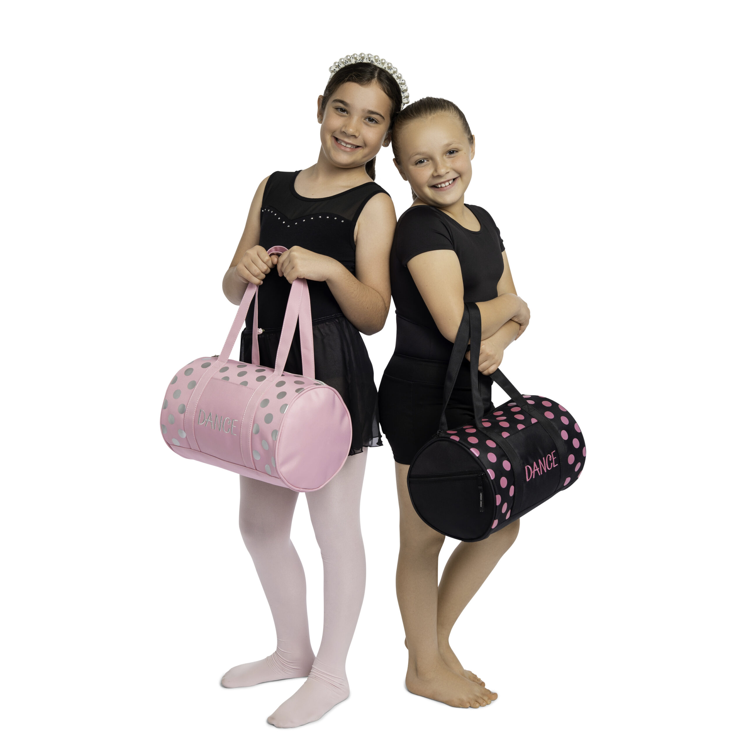 1055 - Dots Duffel - Black/Pink - Horizon Dance Bags